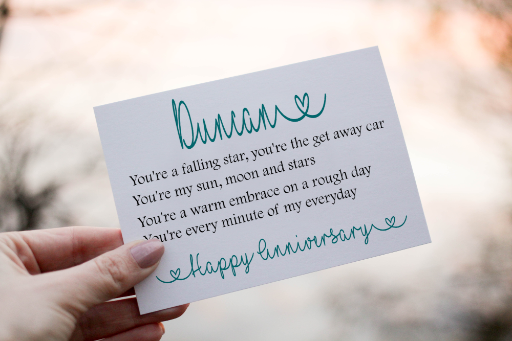 Anniversary Card, Personalised Card for Anniversary - Click Image to Close